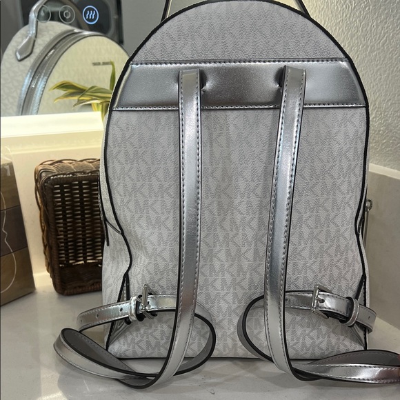 Michael Kors White and Black MK Logo Backpack. NWT main image 16